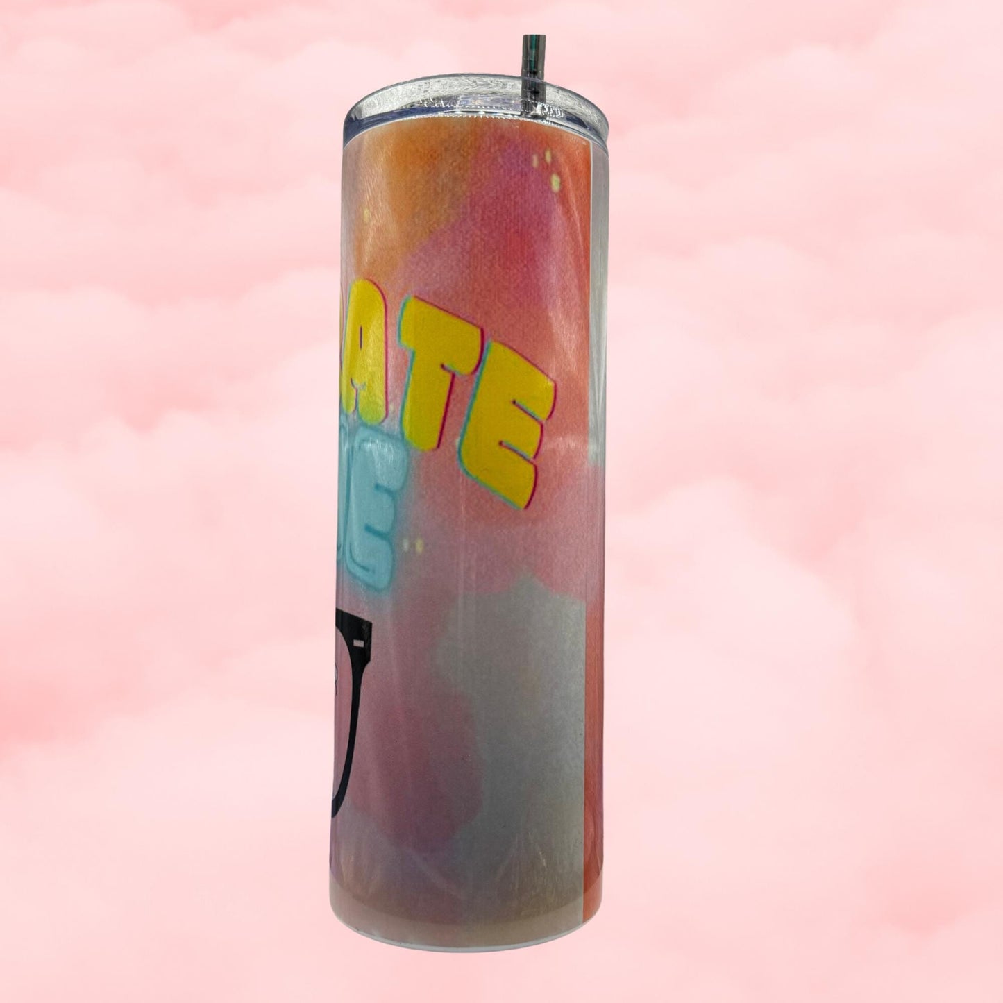 Corporate Hippie 20oz Stainless Steel Tumbler – Pink Design with Bold Graphic