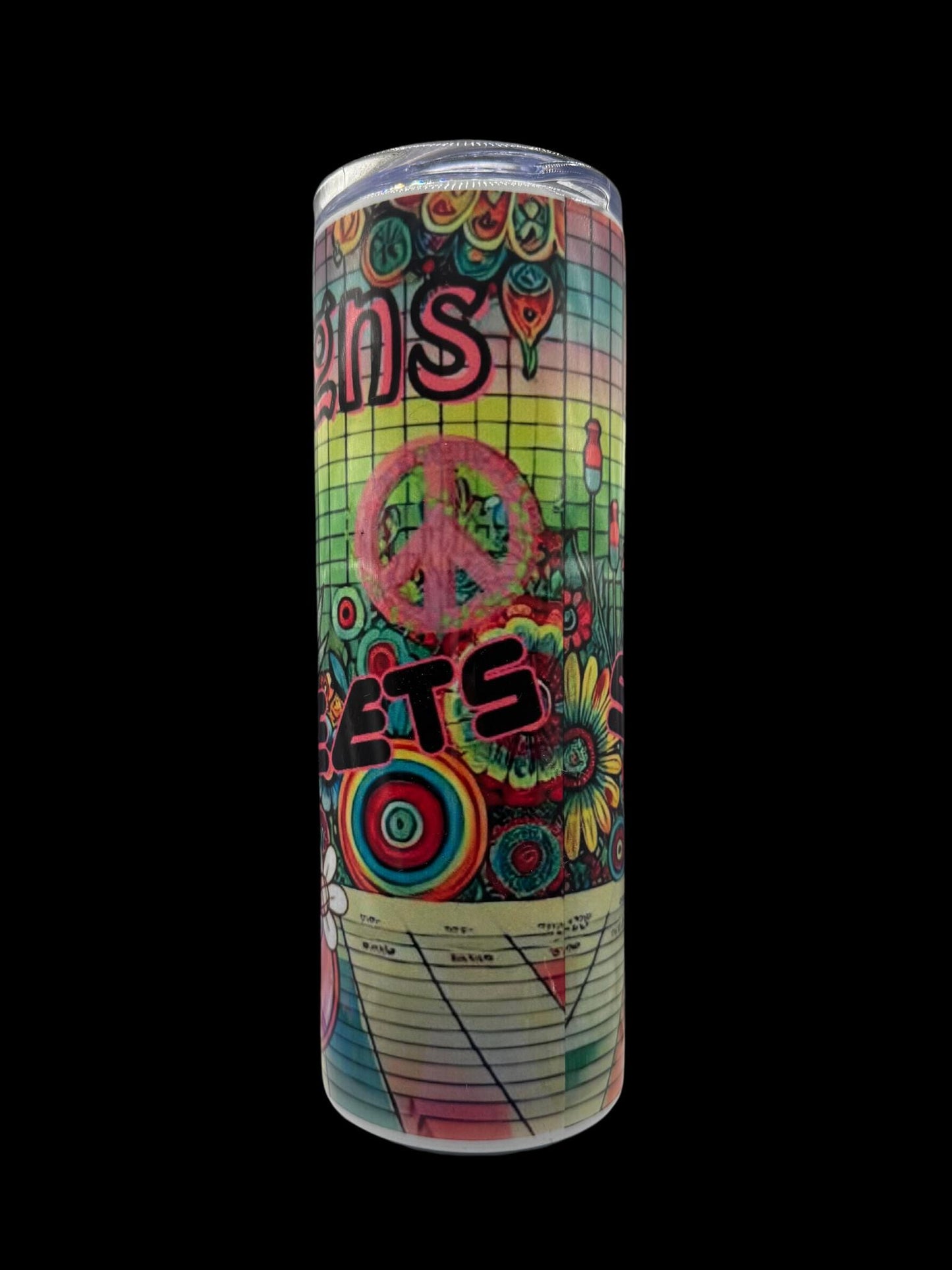 Spreadsheets & Peace Signs Tumbler - Vibrant Office Decor